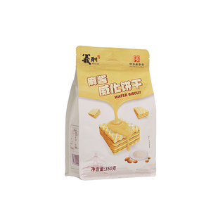350克立体袋装 麻酱味 代餐早餐休闲小零食 威化饼干 义利