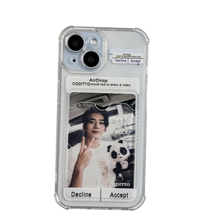 勤仕 ins隔空投送卡包适用苹果16pro手机壳iphone15新款14promax情侣13透明DIY定制小卡照片12防摔11硅胶软壳