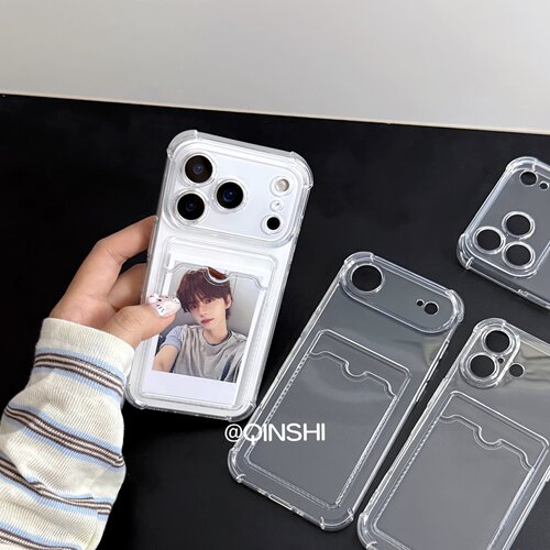勤仕 透明卡包DIY打印放照片iphone17适用苹果16promax手机壳15情侣14拍立得13Pro定制12mini小卡11软硅胶XR