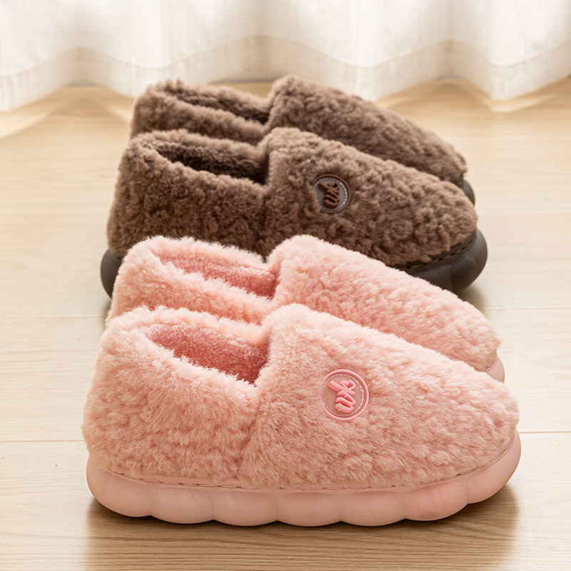 2025新款加绒包跟棉拖鞋女冬季厚底室内家居保暖防滑情侣棉鞋男冬