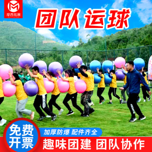 团队趣味背夹球素质拓展训练游戏道具集体运球器材双人背对背运球