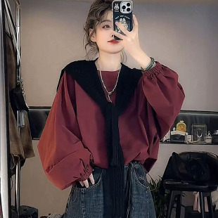 休闲百搭衬衣高级感漂亮上衣女 新款 欧货重磅时尚 洋气卫衣2025秋季