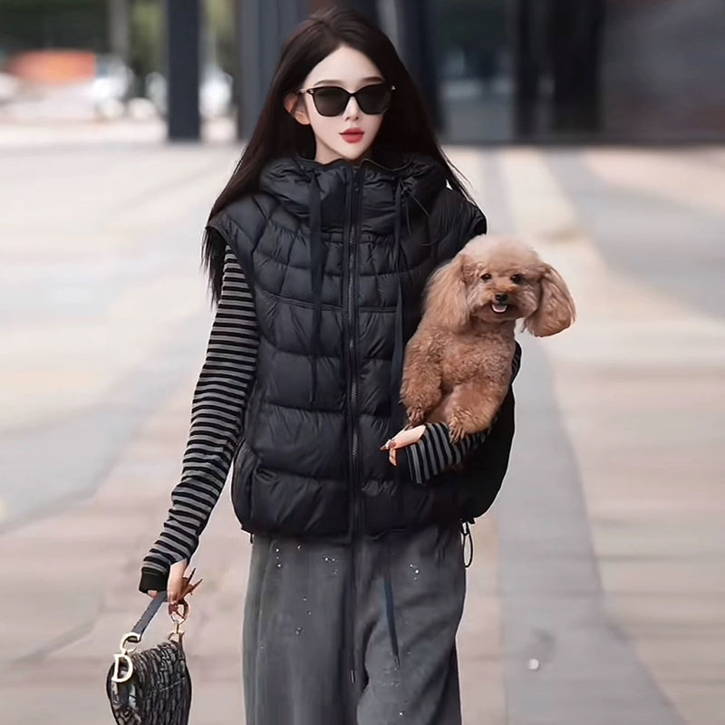 爆款连帽高级感白鸭绒羽绒马甲