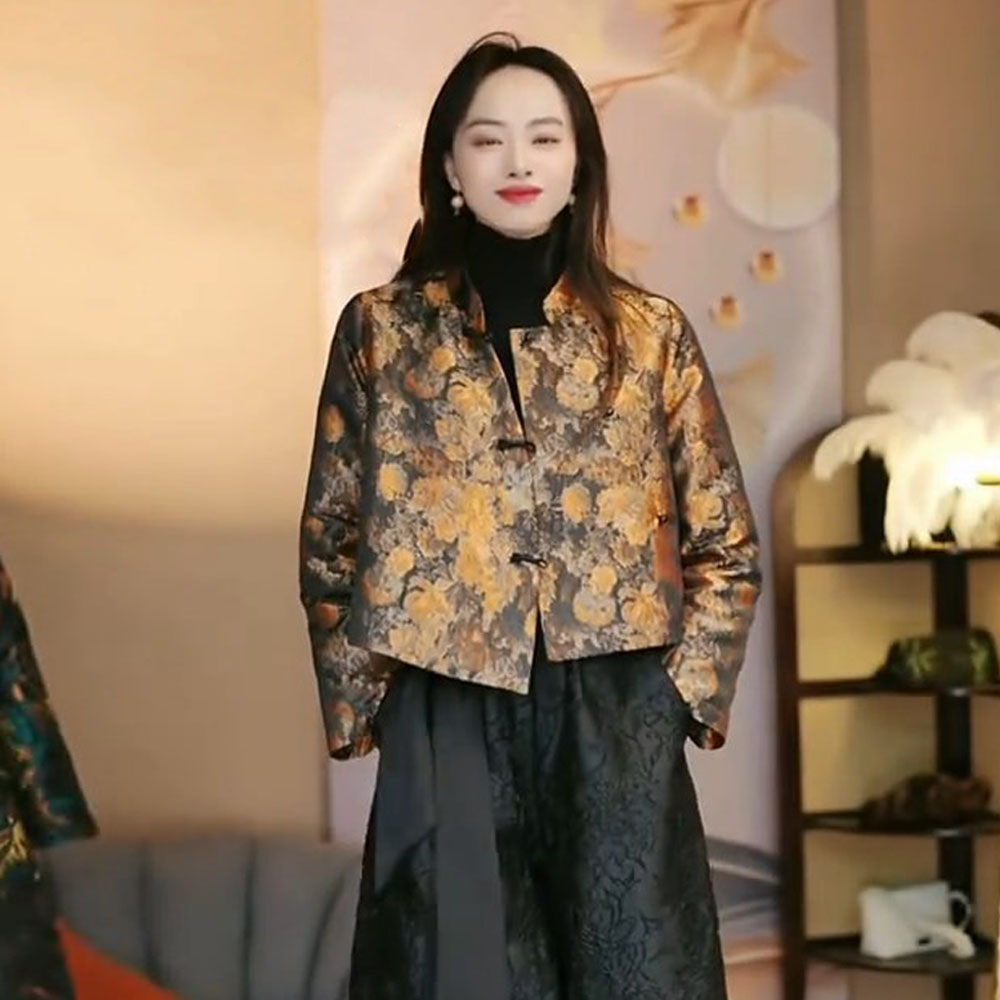 国风立领时尚夹棉外套洋气短外套