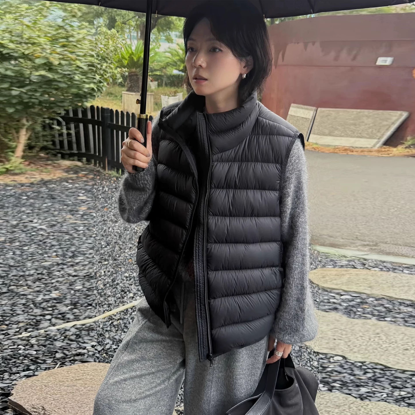 韩系时尚排骨羽绒服马甲