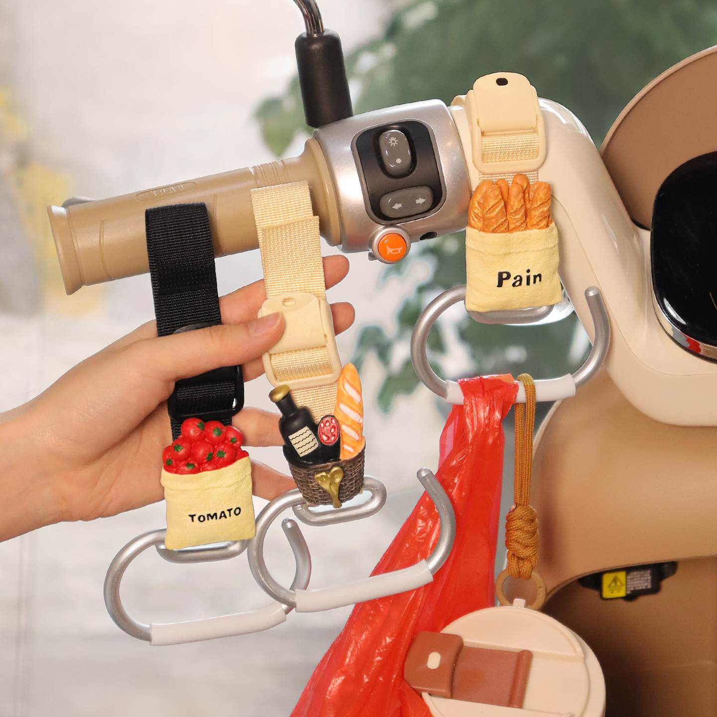 适用九号电动车用挂钩前置加长承重置物钩摩托电瓶车挂物外卖钩子