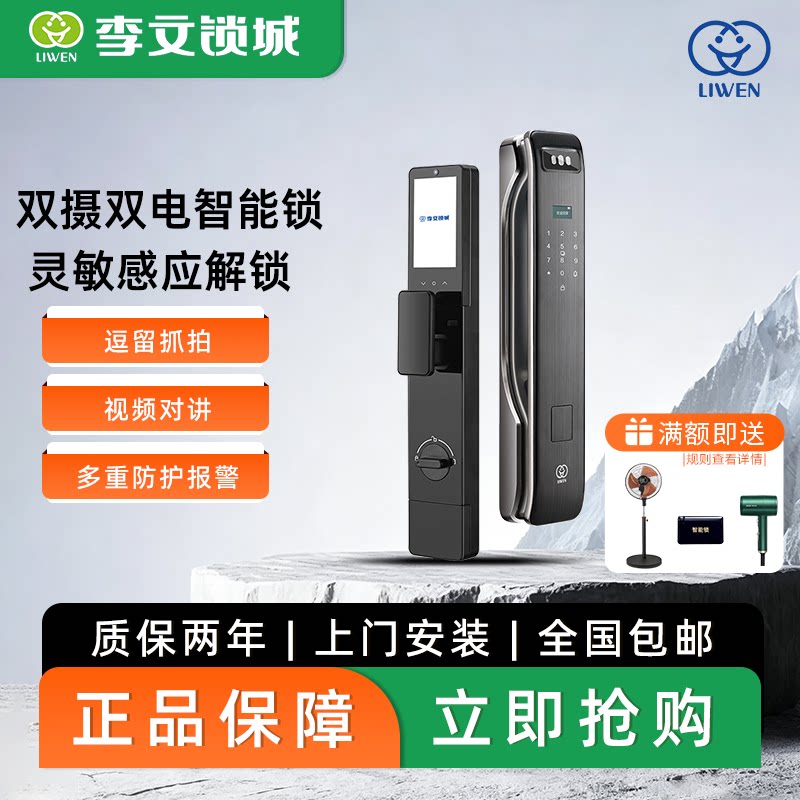 李文锁城LW-530人脸识别指纹锁家用防盗门智能锁门锁