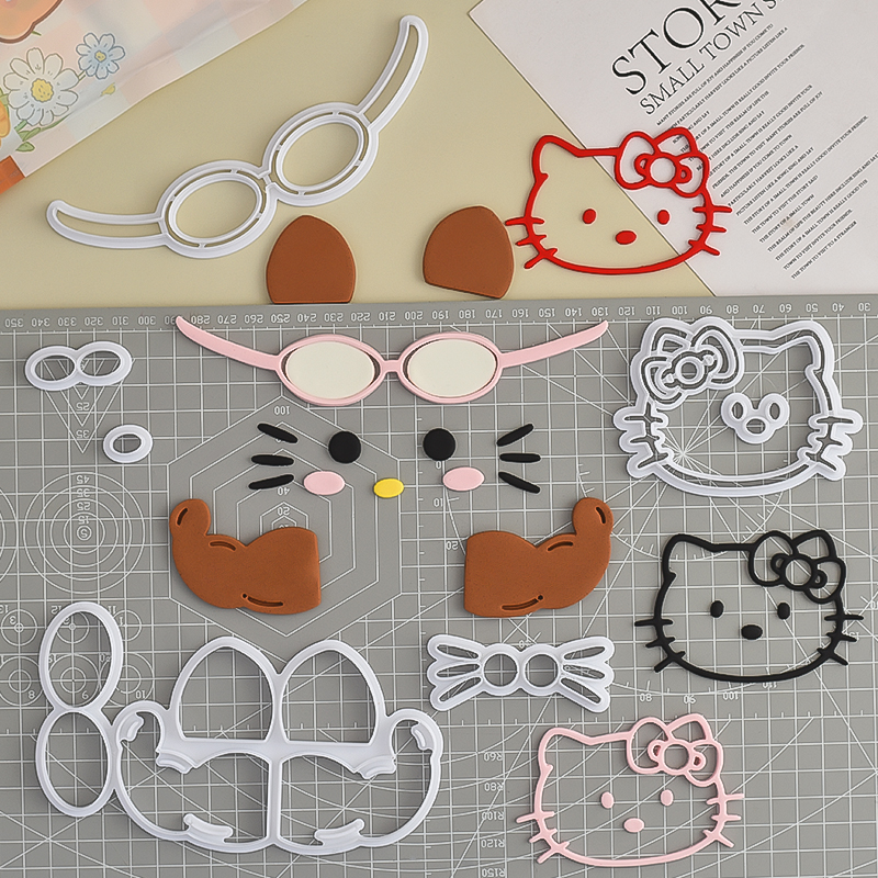 糖堡森林KT猫HelloKitty凯蒂猫翻糖切模蛋糕装饰烘焙模具塑料压模