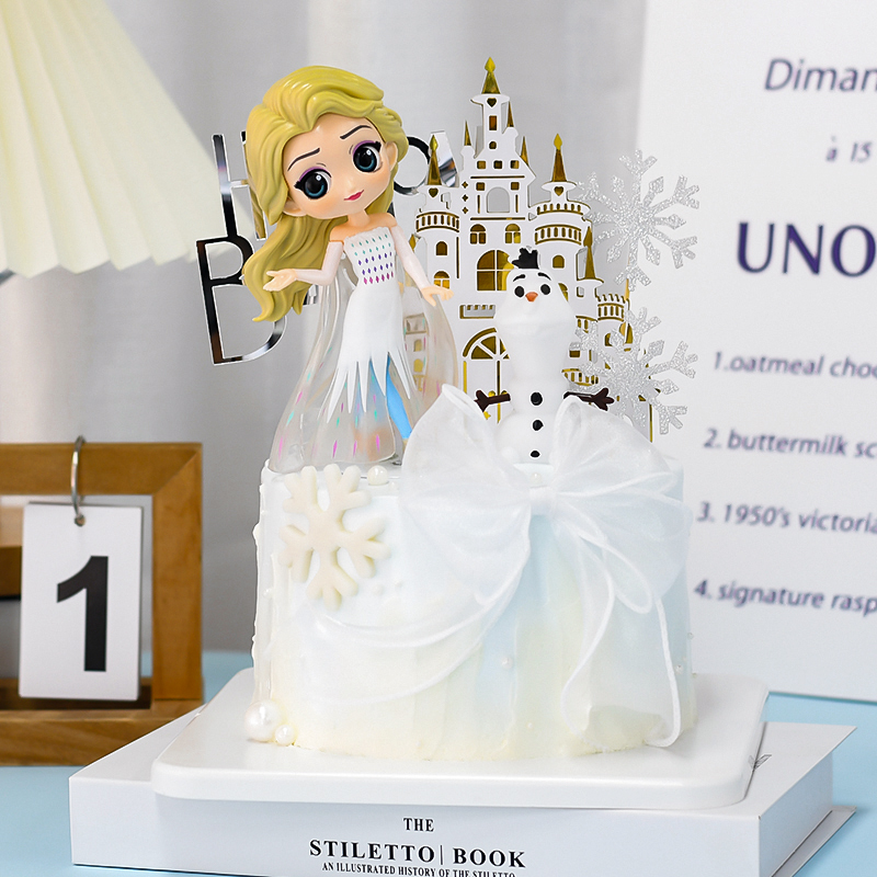 冰雪奇缘爱莎公主蛋糕装饰