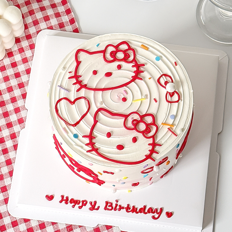 糖堡森林镂空KT猫头翻糖切模HelloKitty蛋糕装饰烘焙模具塑料压模