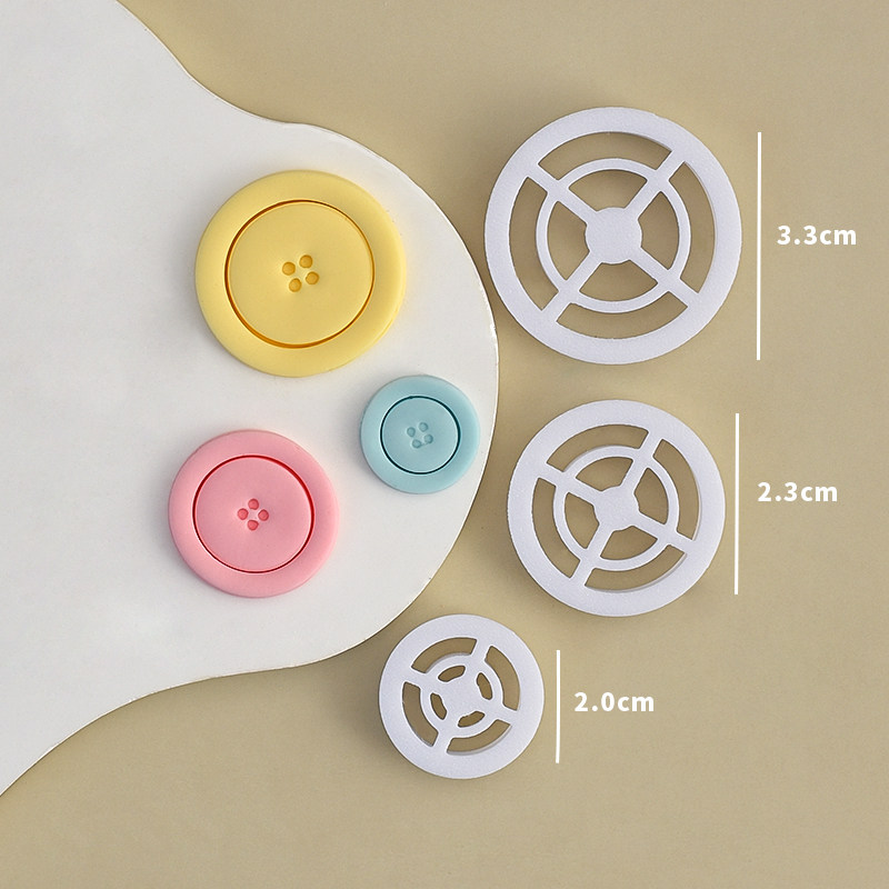 糖堡森林卡通彩色纽扣三件套翻糖切模生日蛋糕装饰烘焙模具HB压模