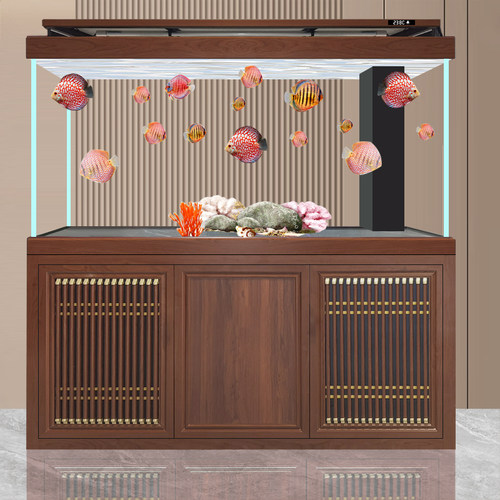 鱼缸客厅2025新款龙鱼缸底滤屏风