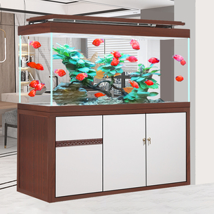 免换水创意 落地鱼缸客厅大型家用底滤玄关屏风隔断水族箱2023新款