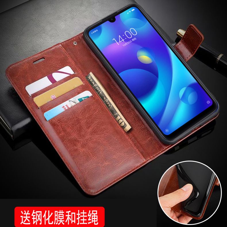 适用 小米play手机壳miplay保护套M1901F9E翻盖式皮套5.84寸防摔paly软硅胶piay全包边男女款M1901F9T钢化膜