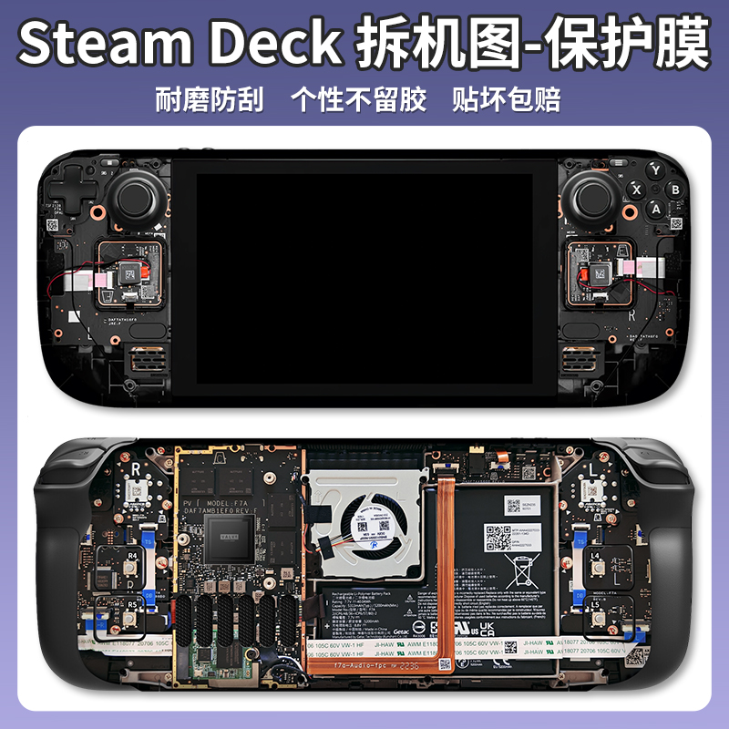 适用steam deck oled贴纸主机保护贴膜彩贴痛贴配件手柄摇杆帽痛机游戏机外壳全包贴拆解steamdeck掌机贴纸