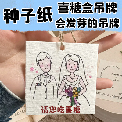 种子纸喜糖盒吊牌90%的高发芽率
