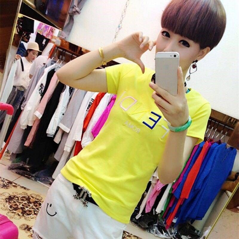 夏装打底衫紧身半袖上衣韩版百搭修身刺绣短袖显瘦T恤女。透气T恤|ruв категории Женская одежда, футболка - от Buy2taobao.com для оказания профессиональной услуги покупки агента Taobao