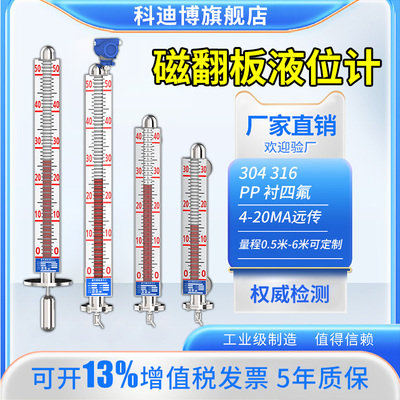 磁翻板液位计带远传浮子锅炉水位计水箱浮球磁性液位变送器传感器