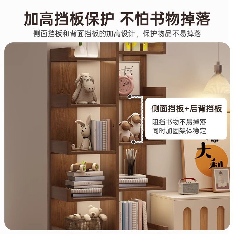 书架落地置物架一体靠墙转角简易客厅学生家用收纳储物柜墙边书柜