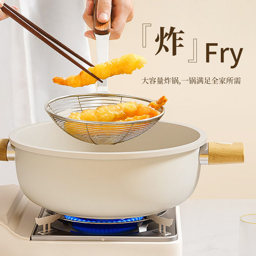 双耳白色陶瓷双导流汤锅