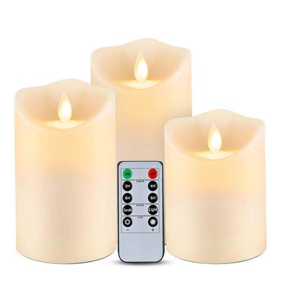 Flickering Flameless Candles Outdoor Indoor 3Pcs/Set Remote