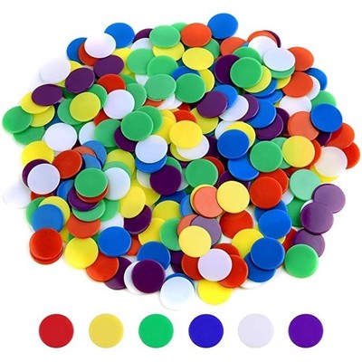 500 Pieces Counters Counting Chips Plastic Markers Mixed Col