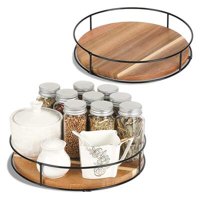 Rotating Susan Storage Rack for Kitchen Spice Cosmetic Makeu