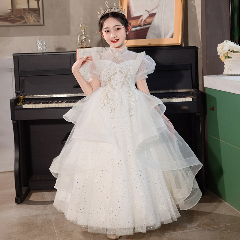 生日女童礼服高端钢琴主持连衣裙图片