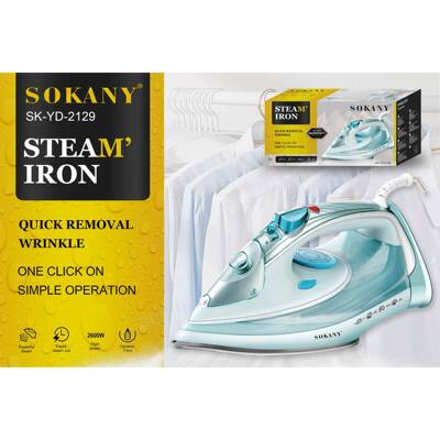外贸SOKANY2129电熨斗家用蒸汽喷雾熨烫机陶瓷底板熨斗STEAM IRON