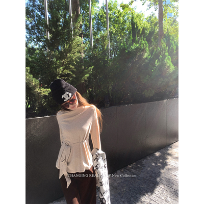 CHANGINGREAL绑带收腰针织打底