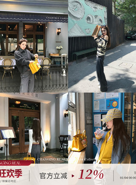 CHANGING REAL 盐系天菜 灰色垂感西装裤女百搭阔腿直筒休闲裤秋