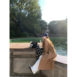 CHANGING REAL 西雅图未眠 驼色大衣高级感气质百搭毛呢外套女