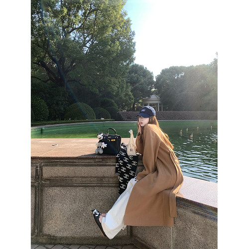 CHANGING REAL 西雅图未眠 驼色大衣高级感气质百搭毛呢外套女