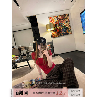 REAL 修身 舒适呼吸感 基础款 正肩T恤女 U领简约三色短袖 CHANGING