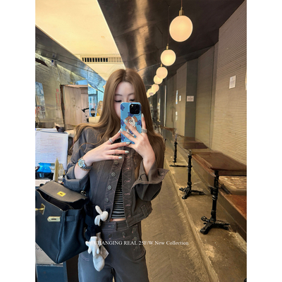 CHANGINGREAL牛仔外套阔腿裤