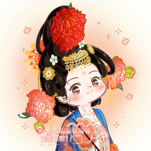 Q版手绘头像定制古风卡通真人照