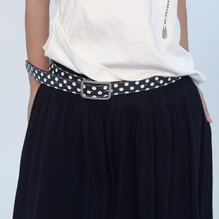 波点腰带女款高级感百搭牛仔裤腰间配饰腰封美式复古细皮带配裙子