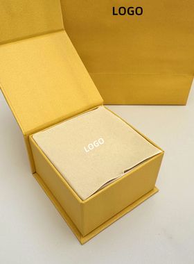黄色原版芬家首饰包装盒 项链盒戒指盒通用FD礼盒珠宝收纳盒直销