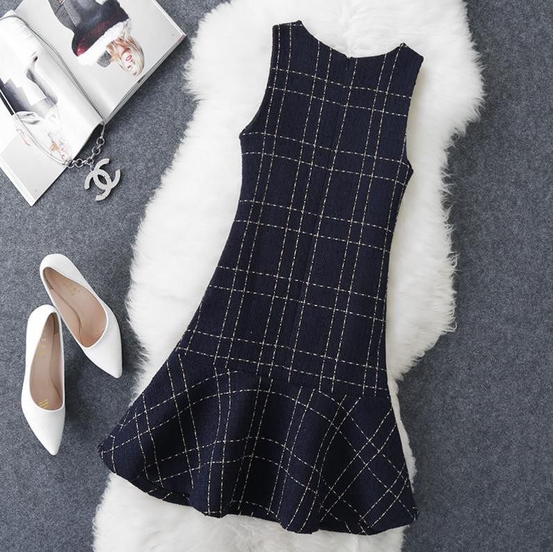 ~冬季女士毛呢格子背帶裙女秋冬魚尾裙連衣裙冬裙中長款修身打底~在類目 女裝/女士精品, 連衣裙中 - 來自Buy2taobao.com提供專業的淘寶代購服務