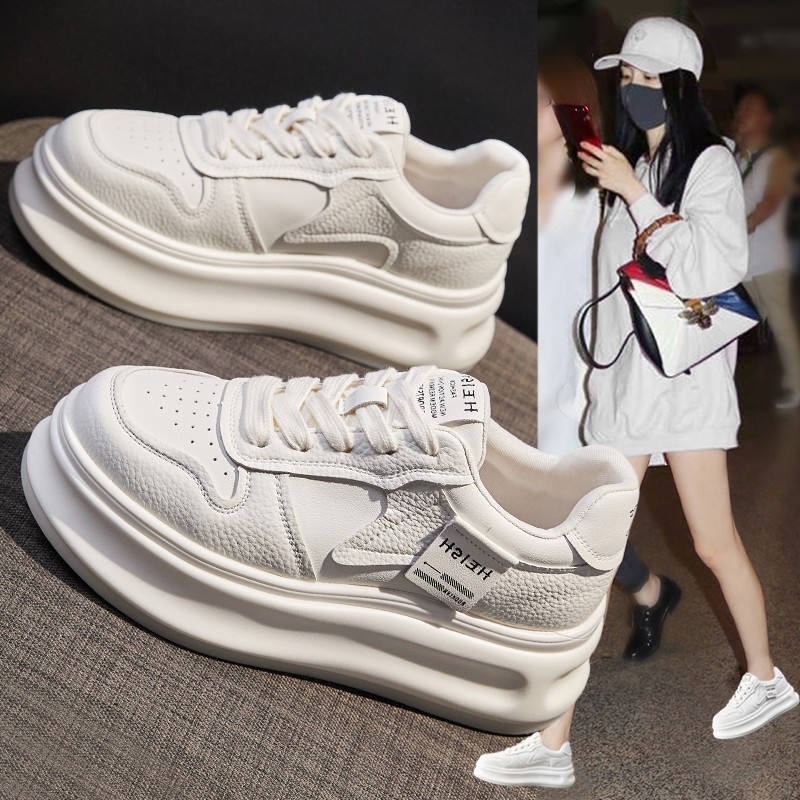 真皮休闲板鞋女2025秋季新款爆款