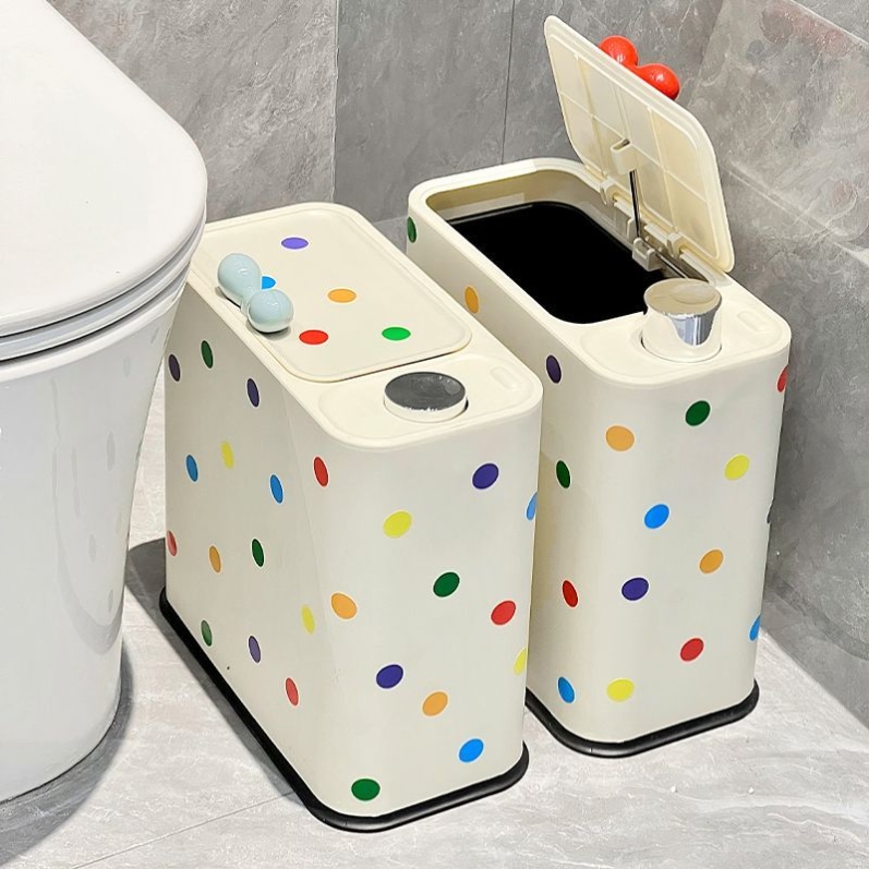 时尚夹缝垃圾桶高颜值大容量设计活动静音按压弹盖卫生间垃圾桶潮