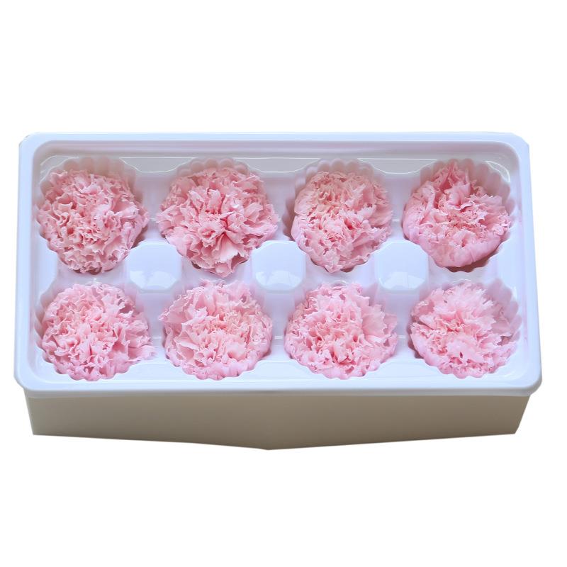 永花康乃馨花头8装diy材料头情人节礼品源朵玫瑰4-5cm康干花生花