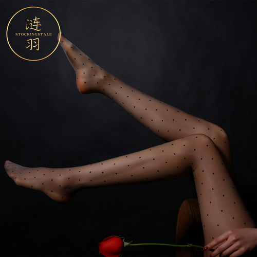 性感波点油光无痕透明美脚丝袜