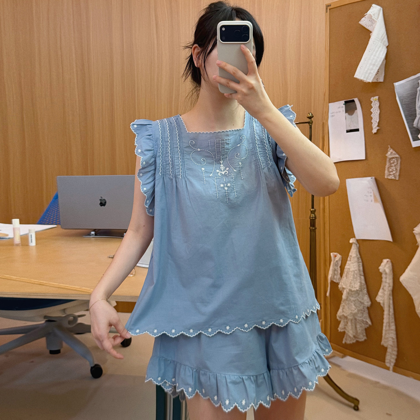 女士宫廷风短袖短裤睡衣女夏季纯棉法式2026新款夏女款家居服套装