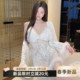 纯欲短款 女士蕾丝吊带睡衣两件套性感女款 夏季 睡裙女带胸垫睡袍夏