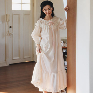法式宫廷风睡裙纯棉布料100全棉女款少女绝美公主睡衣女2026新款