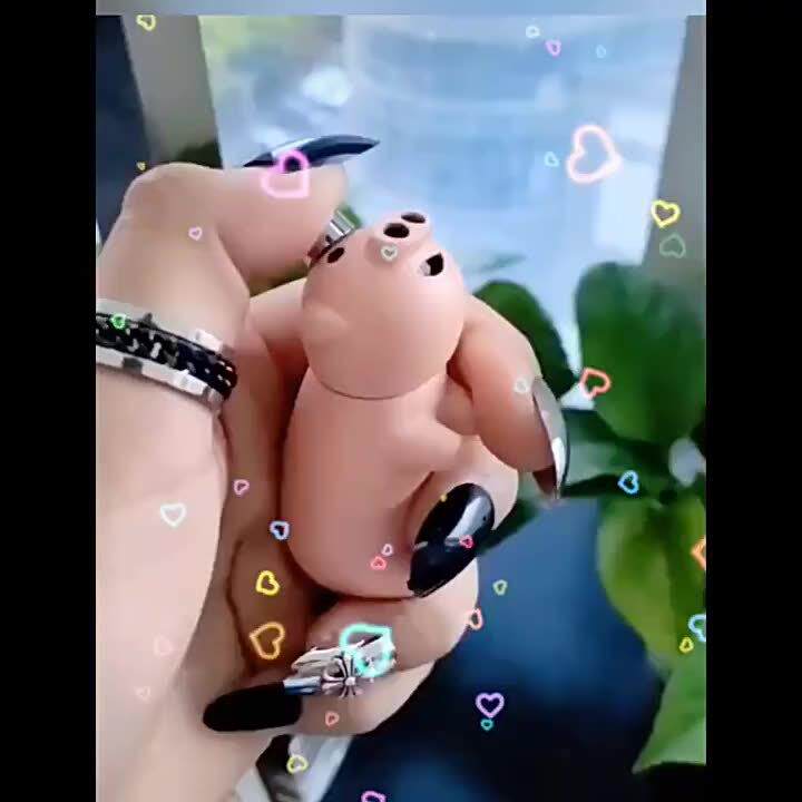 抖音爱心心形粉色猪网红鼻涕猪创意鼻子个性猪猪打火机可爱潮刻字