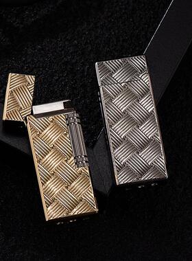 博达BD309创意金属充气打火机斜火侧滑轮个性小方条打火机厂家批