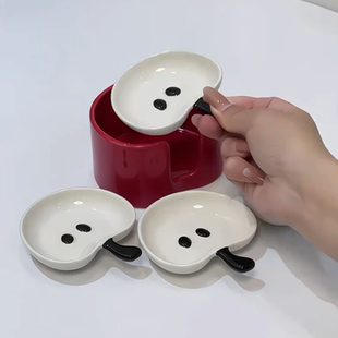 苹果调料碟陶瓷高颜值火锅碟创意小碟桌面家用可爱餐具厨房小碟子