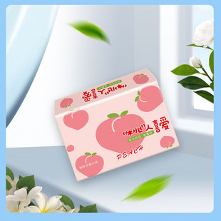 粉桃亲肤柔韧抽取式面巾纸家庭装抽纸实惠整箱批餐巾纸